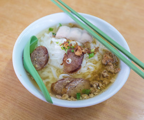 Pork noodles soup