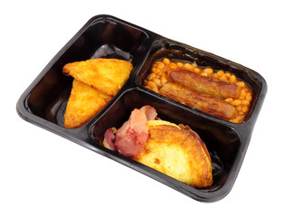 English all day breakfast ready meal isolated on a white background