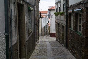 Fototapeta na wymiar Empty streets in the Castle District of Lamego, Portugal
