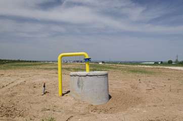 Pollution concept. Reclamation of trash dump or landfill