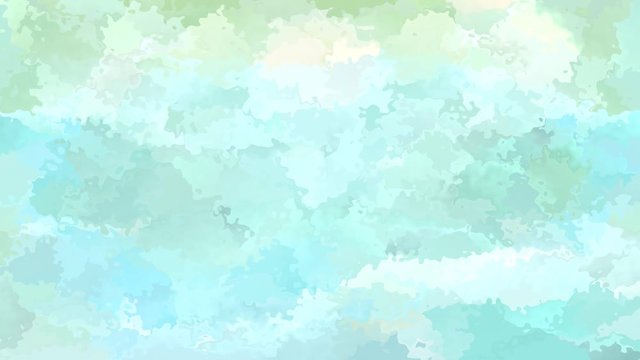abstract animated stained background seamless loop video - watercolor effect - icy blue and mint green color