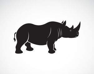 Vector of rhinoceros design on a white background, Wild Animals, Vector elephant for your design.
