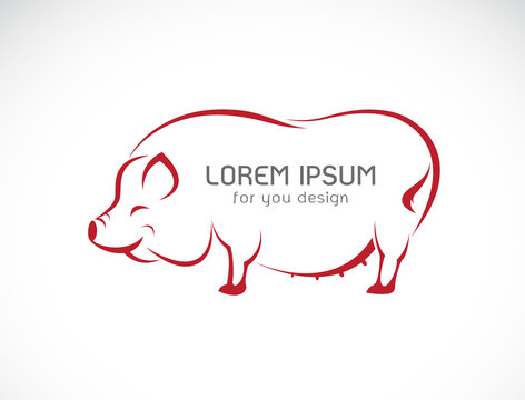 Vector of pig design on white background,. Farm animals. Easy editable layered vector illustration.