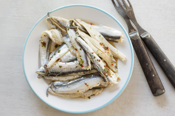 Anchovies marinated in vinegar 