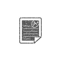 Exam result icon in grunge texture. Vintage style vector illustration.