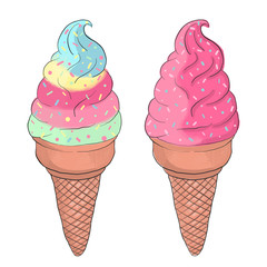Ice cream collection, vector illustration. Collection of 2 vecto