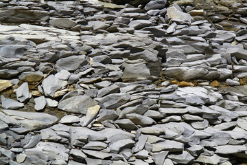 Crushed grey stone on the ground texture or background