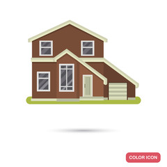 Private house flat color icon