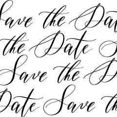 Save the date - hand lettering pattern vector.