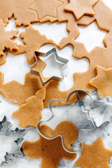 Metal cookie cutters for gingerbread.