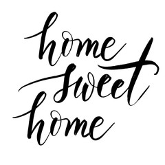 Home sweet home - hand lettering vector.