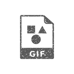 Picture file format icon in grunge texture. Vintage style vector illustration.