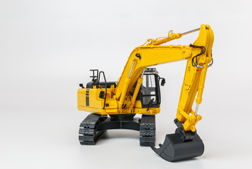 Excavator loader model on white background used as example