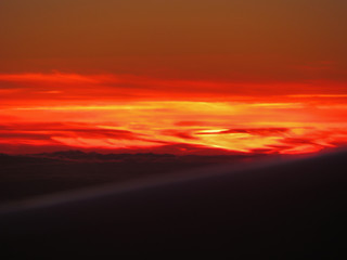 sunset by the plane