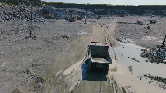 Mining truck transporting