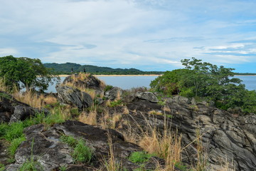 Rocky coastline of Lake Malawi