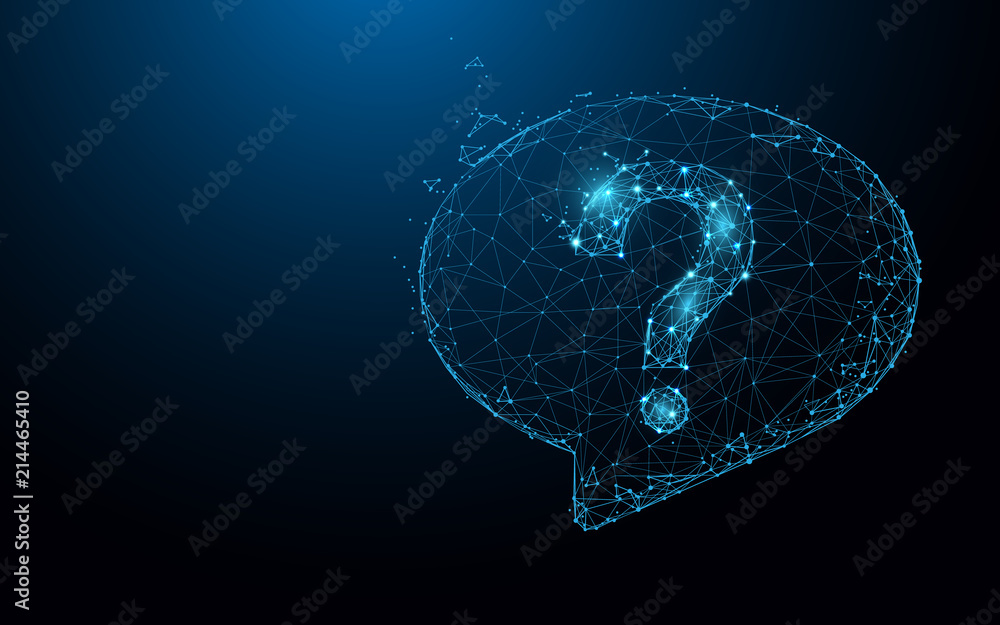 Aufkleber question mark icon form lines, triangles and particle style design. illustration vector