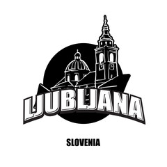Ljubljana Slovenia black and white logo