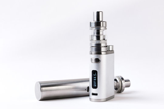 electronic cigarette or vaping device on white background