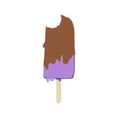 Vector illustration of ice cream or popsicle. Summer concept.