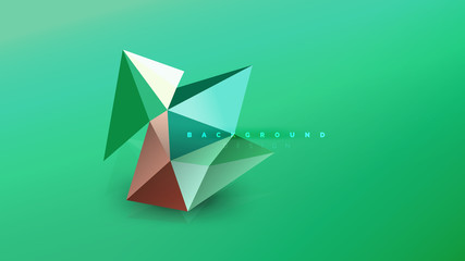 Abstract background - geometric origami style shape composition, triangular low poly design concept. Colorful trendy minimalistic illustration