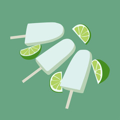 Vector illustration of ice cream or popsicle. Summer concept.