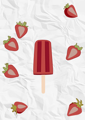 Vector illustration of ice cream or popsicle. Summer concept.