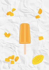 Vector illustration of ice cream or popsicle. Summer concept.