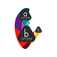 Abstract colorful geometric option infographics design template with sample abc options. Abstract background for business presentation or information banner