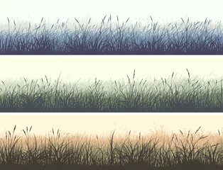 Foto op Canvas Horizontale kleurenbanners van weide met hoog gras. © vertyr