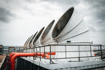 Cooling tower on the deck floor, Cooling chiller system