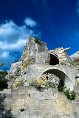 Fototapeta premium The ruins of the medieval fortress in the town of Les-Baux-De-Provence, France