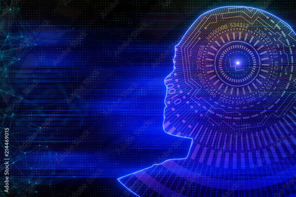 Poster cyberspace and robotics concept