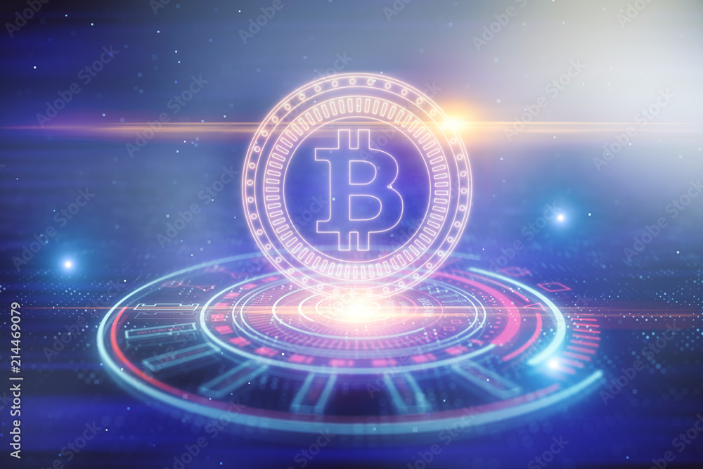 Poster cryptocurrency and blockchain concept