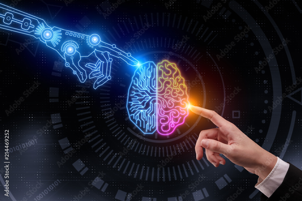 Poster artificial intelligence and future concept
