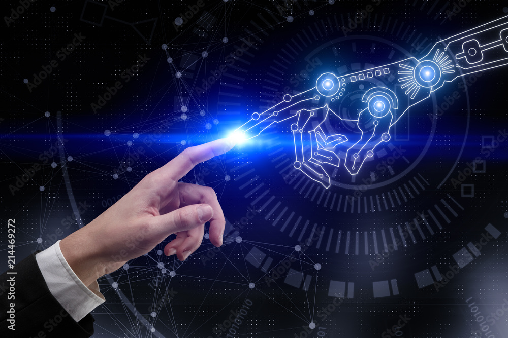 Poster artificial intelligence and technology concept