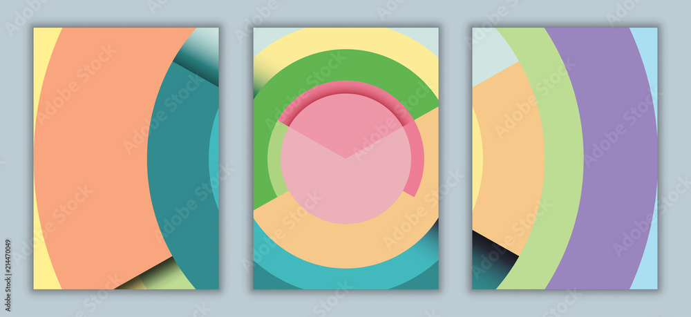 Aufkleber Geometric abstract background.Paper cut of vertical A4 cover design for business banner template and material design.Vector illustration.