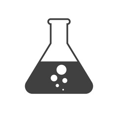 Chemisty, Test Tube Glyph Vector Icon. Isolated on the White Background. Editable EPS file. Vector illustration.