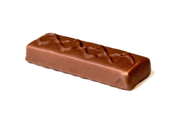 chocolate bars over white background
