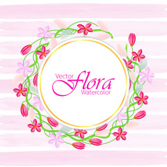 Vector illustrations of flora isolated in the form of watercolor.