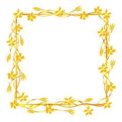 Vector illustrations of flora isolated in the form of gold.