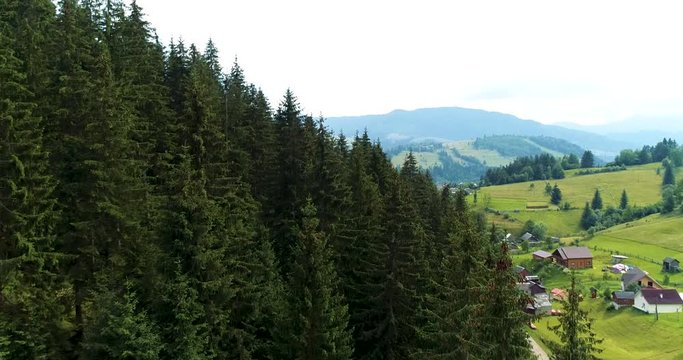 Carpathian mountains aerial view mood weather daylight