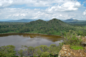 Fototapeta na wymiar Crater Lake in Naivasha, Rift Valley, Kenya