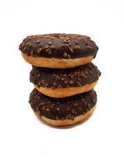 Schokoladen Donut freigestellt auf weißem Hintergrund