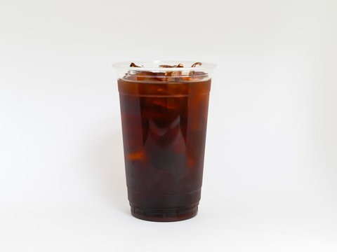 Cold Brew Iced Coffee Drink On A White Background.