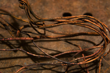 Wire on a metal surface is macro