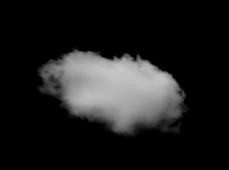 White clouds isolated on black background