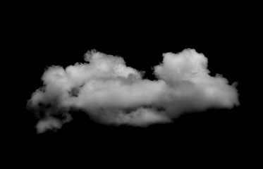 White clouds isolated on black background