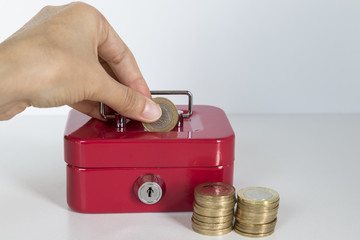 Obraz premium colorful bobbin on the white background for textile concept.