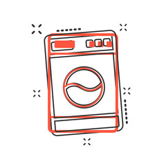 Vector cartoon washer icon in comic style. Laundress sign illustration pictogram. Washing machine business splash effect concept.